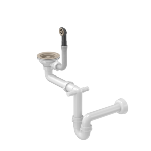 Waste 3 1/2" with siphon 1-bowl saladur desert beige (GRANITE-vertical), save space